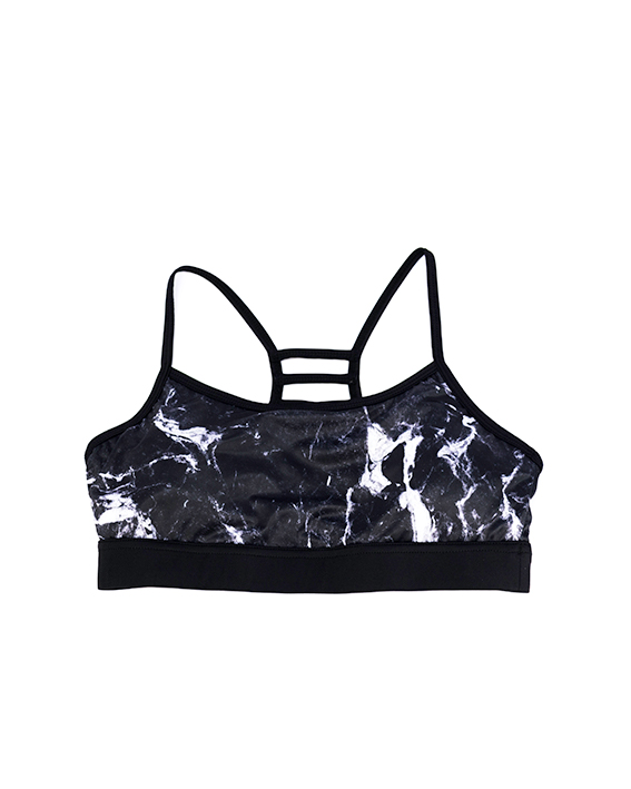 Black Marble Bamboo Crop Top