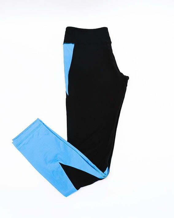 Black and Blue Bamboo Leggings