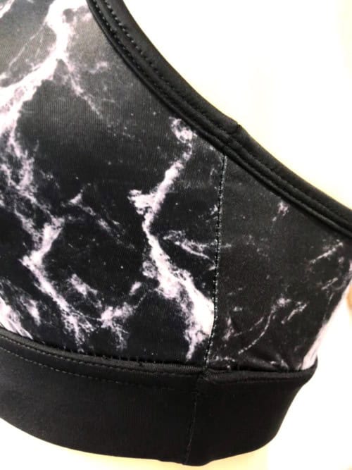 Black Marble Bamboo Crop Top