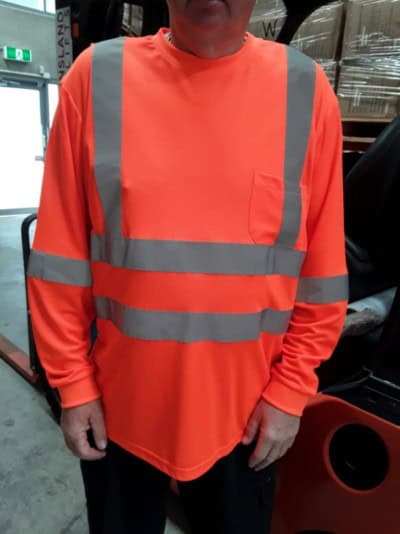 Men's Bamboo Long Sleeve Hi-Vis Crew Shirt