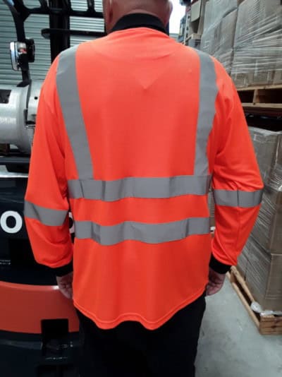 Men's Bamboo Long Sleeve Hi-Vis Polo Shirt