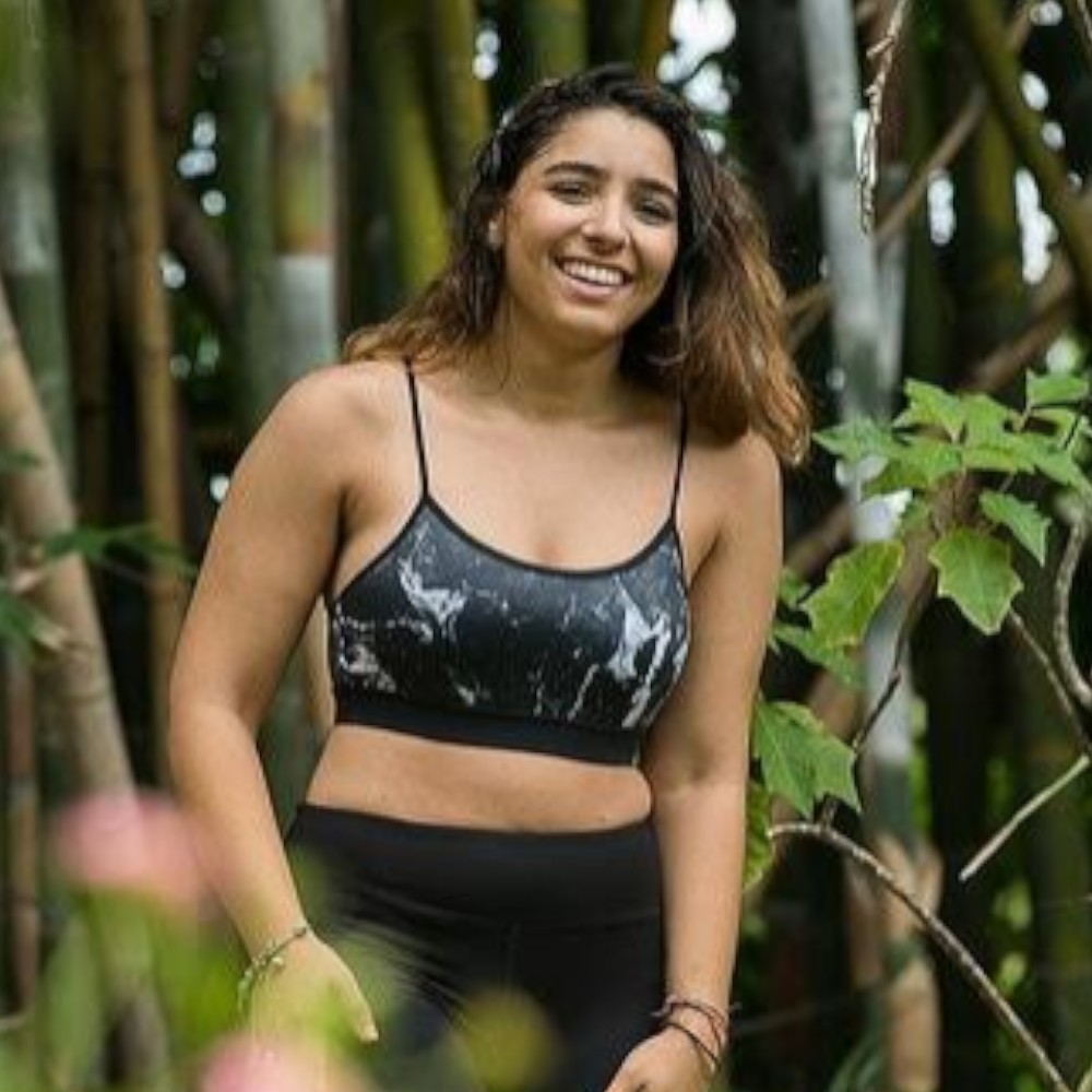 Black Marble Bamboo Sports Bra