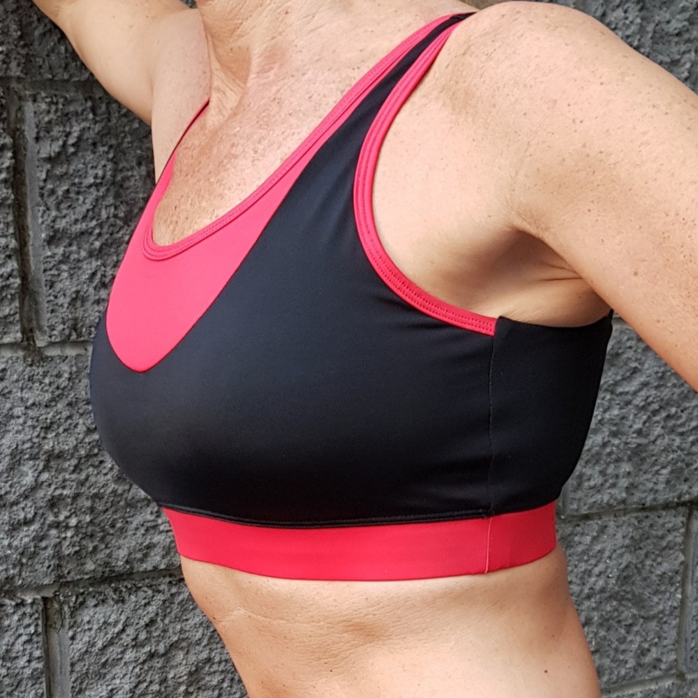 Black & Red Bamboo Sports Bra